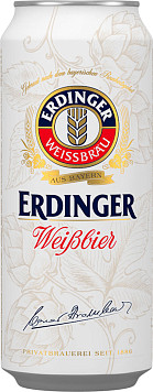 Пиво Эрдингер светлое нефильтрованное непастеризованное 0,5 л